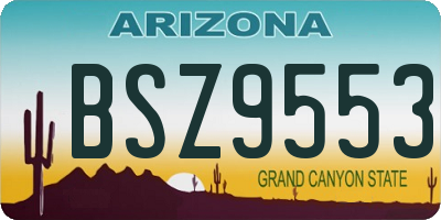 AZ license plate BSZ9553