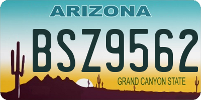 AZ license plate BSZ9562