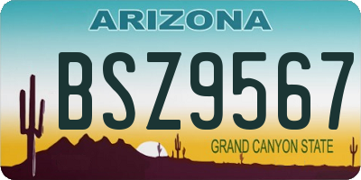 AZ license plate BSZ9567