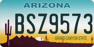 AZ license plate BSZ9573