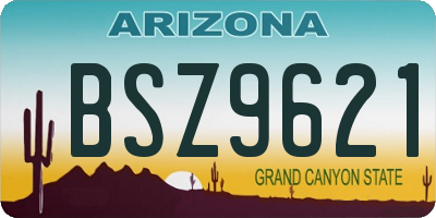 AZ license plate BSZ9621