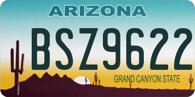 AZ license plate BSZ9622