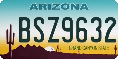 AZ license plate BSZ9632