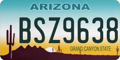 AZ license plate BSZ9638