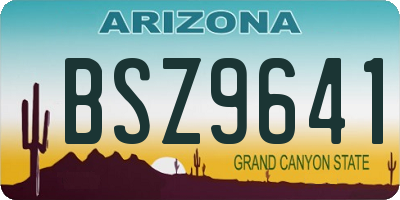 AZ license plate BSZ9641