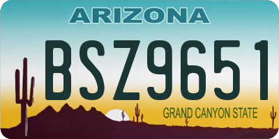 AZ license plate BSZ9651