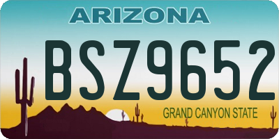 AZ license plate BSZ9652