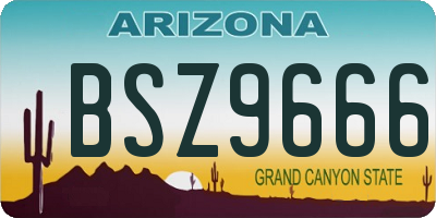 AZ license plate BSZ9666