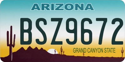 AZ license plate BSZ9672