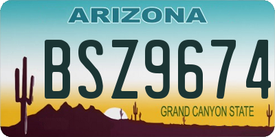 AZ license plate BSZ9674