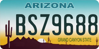 AZ license plate BSZ9688