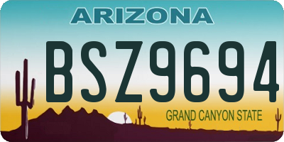 AZ license plate BSZ9694