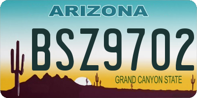 AZ license plate BSZ9702