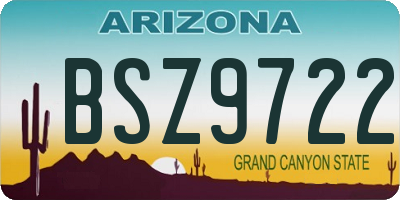 AZ license plate BSZ9722