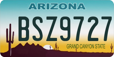 AZ license plate BSZ9727