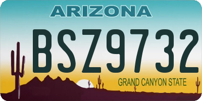 AZ license plate BSZ9732