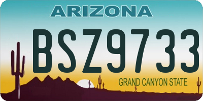 AZ license plate BSZ9733