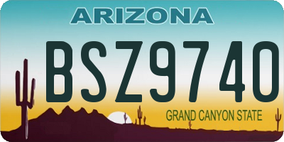 AZ license plate BSZ9740