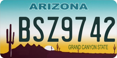 AZ license plate BSZ9742