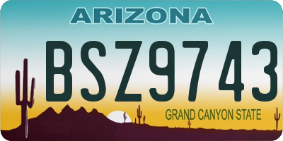 AZ license plate BSZ9743