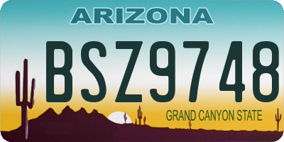 AZ license plate BSZ9748