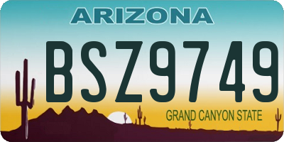 AZ license plate BSZ9749