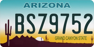 AZ license plate BSZ9752