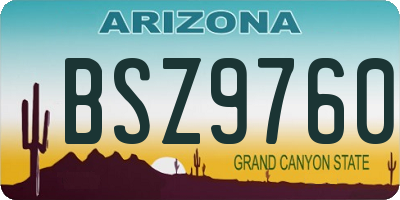 AZ license plate BSZ9760