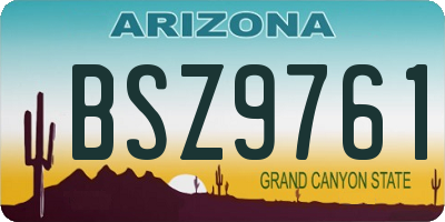 AZ license plate BSZ9761