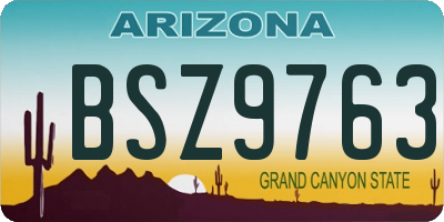 AZ license plate BSZ9763