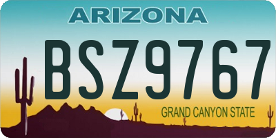 AZ license plate BSZ9767