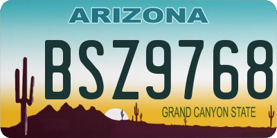 AZ license plate BSZ9768