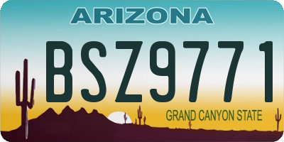 AZ license plate BSZ9771