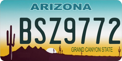 AZ license plate BSZ9772