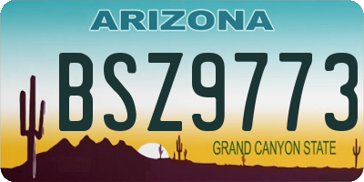 AZ license plate BSZ9773