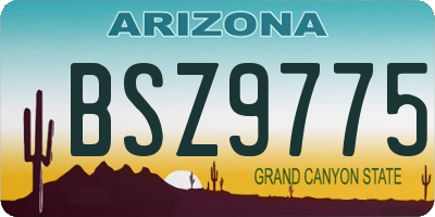 AZ license plate BSZ9775