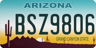 AZ license plate BSZ9806