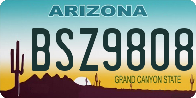 AZ license plate BSZ9808