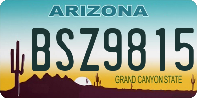 AZ license plate BSZ9815