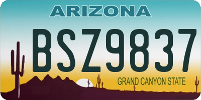 AZ license plate BSZ9837