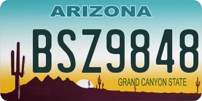 AZ license plate BSZ9848