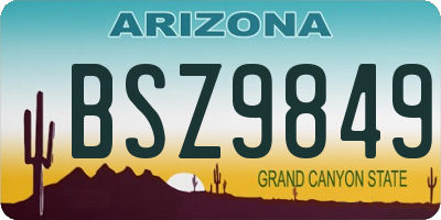 AZ license plate BSZ9849