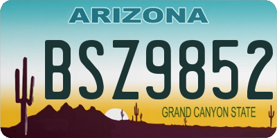 AZ license plate BSZ9852