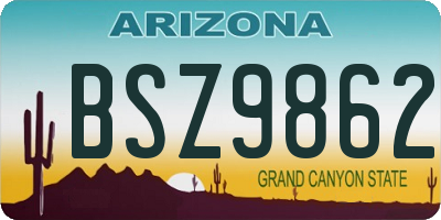 AZ license plate BSZ9862