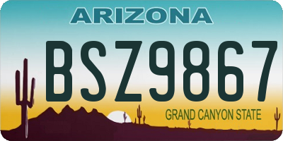 AZ license plate BSZ9867