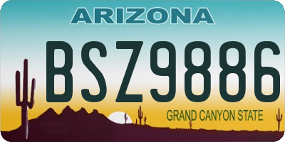 AZ license plate BSZ9886