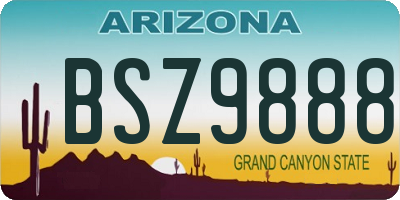 AZ license plate BSZ9888