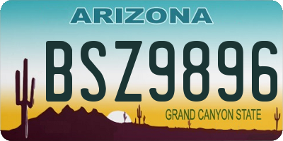 AZ license plate BSZ9896