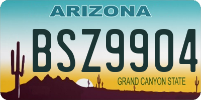 AZ license plate BSZ9904