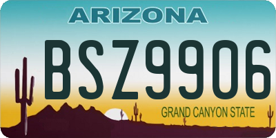 AZ license plate BSZ9906